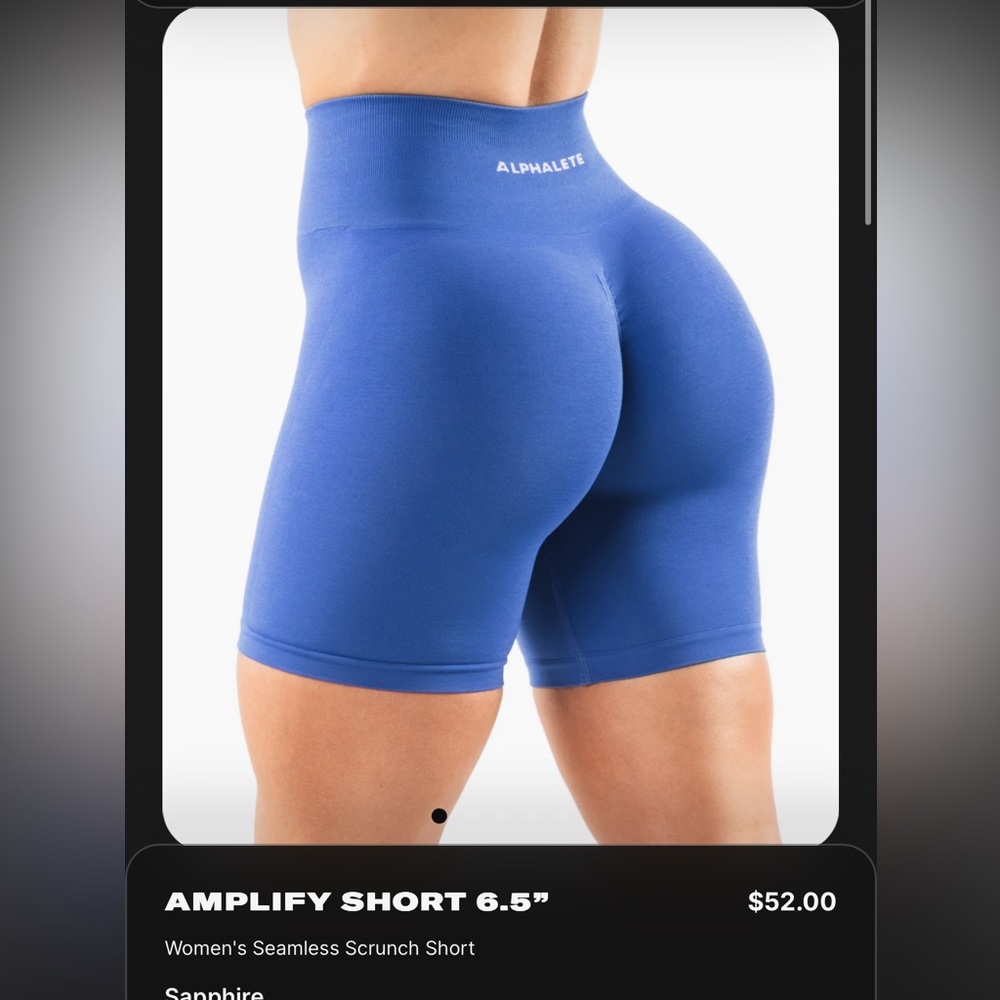 Alphalete Amplify shorts in size small color sapphire